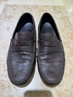 Gucci Men’s Brown Leather Moccasin Loafers